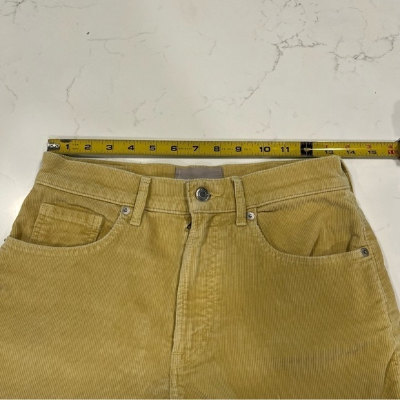 Everlane Gold Corduroy Baby Cord Cheeky Cut Off High Waisted Shorts 27 - Picture 7 of 10